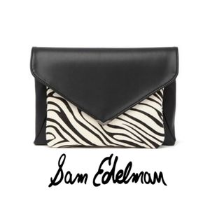 SALE🔥 SAM EDELMAN Clutch Mila suede leather zebra